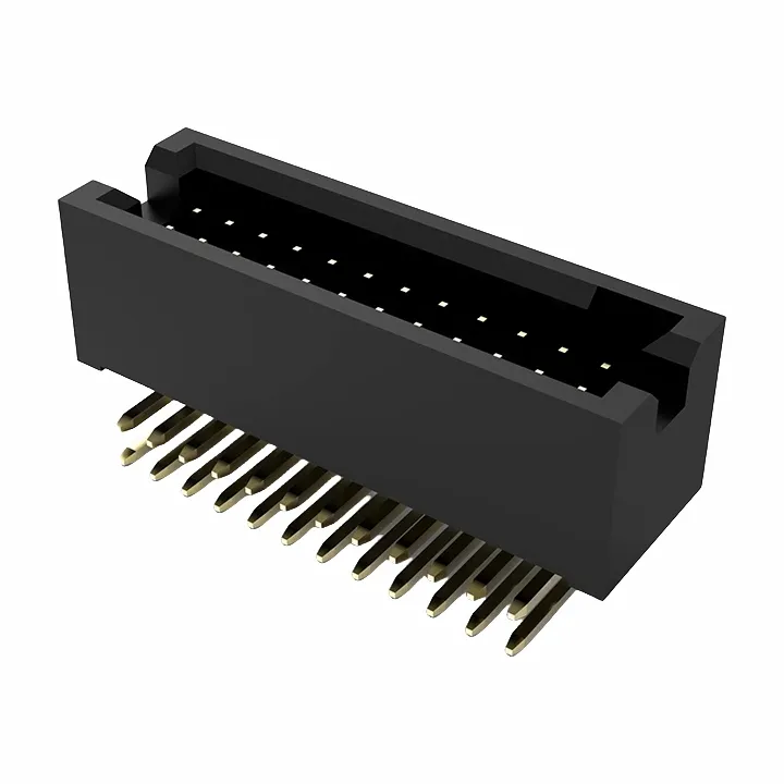 1,27 mm en tête de boîte mâle double ligne droite dip2