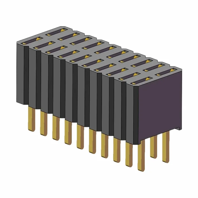 1,27x2,54 mm en tête féminine double rangée 180 degrés