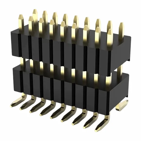 En-tête de broche de 1,27x2,54 mm à double rangée double plastique SMT